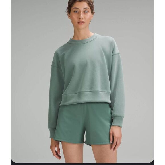 lululemon athletica Sweaters - Lululemon women's size 6 perfectly oversized cropped crew sweater sage green